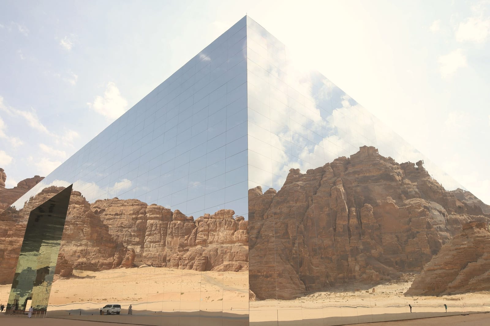 Maraya, the mirrored building in the desert at AlUla, Saudi Arabia